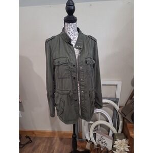 Loft Olive green utility jacket Women's SZ M gorpcore street casual boho grunge